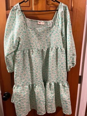 Levi's Womens XL Dress Floral Dolci Tiered Puff Sleeve Babydoll Cottagecore